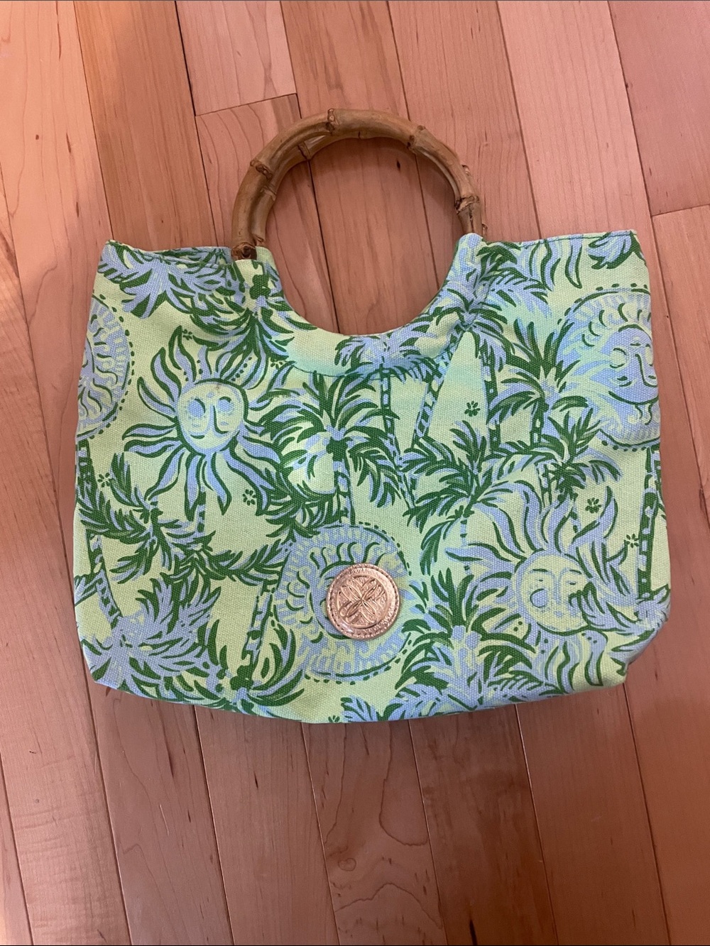 Lilly Pulitzer Catching Rays Bamboo Handle Bag